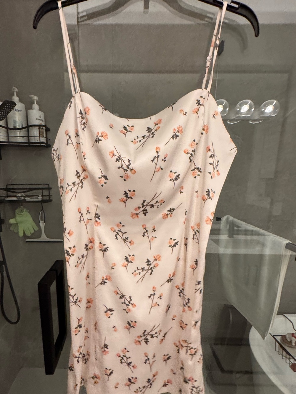 ARITZA Sunday Best Cream Slip Dress with Peach Floral Print